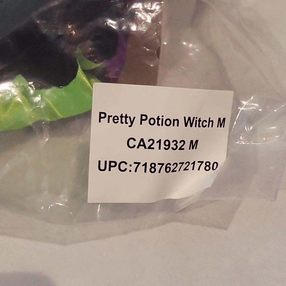 Pretty Potion Girls Witch Halloween Costume Size M 7/8 Purple Green